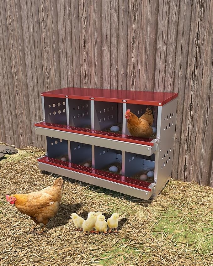 Metal Chicken Nesting Box for Laying Eggs Rustproof Wall-mountable Laying Boxes