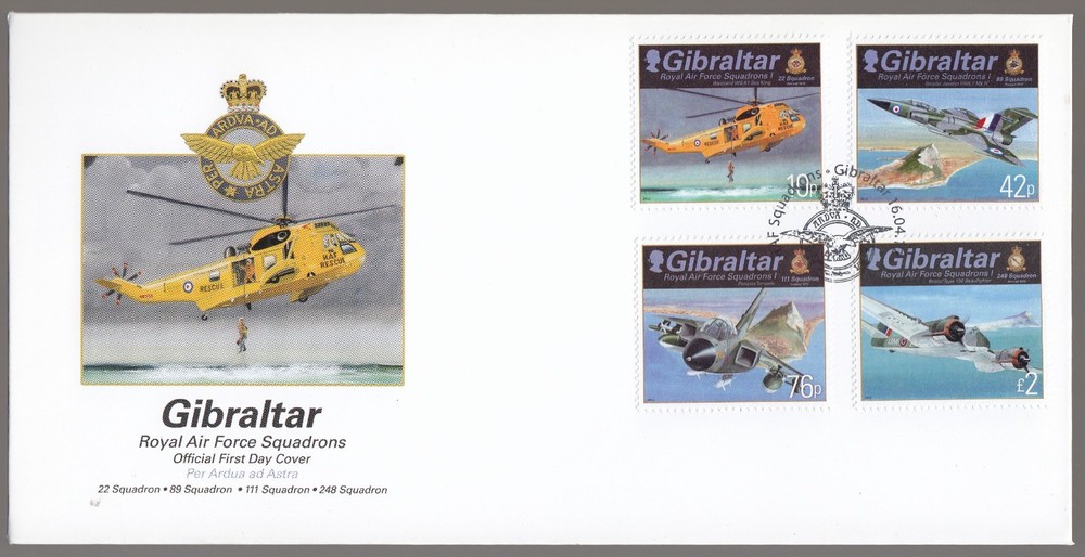 Gibraltar 2012 FDC Royal Air Force Squadrons - Series I