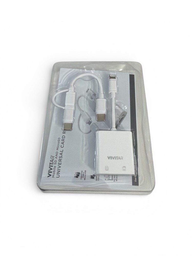 VIVITAR MOV4016-WHT Mobile SD, Micro SD and Compact Flash Card Reader
