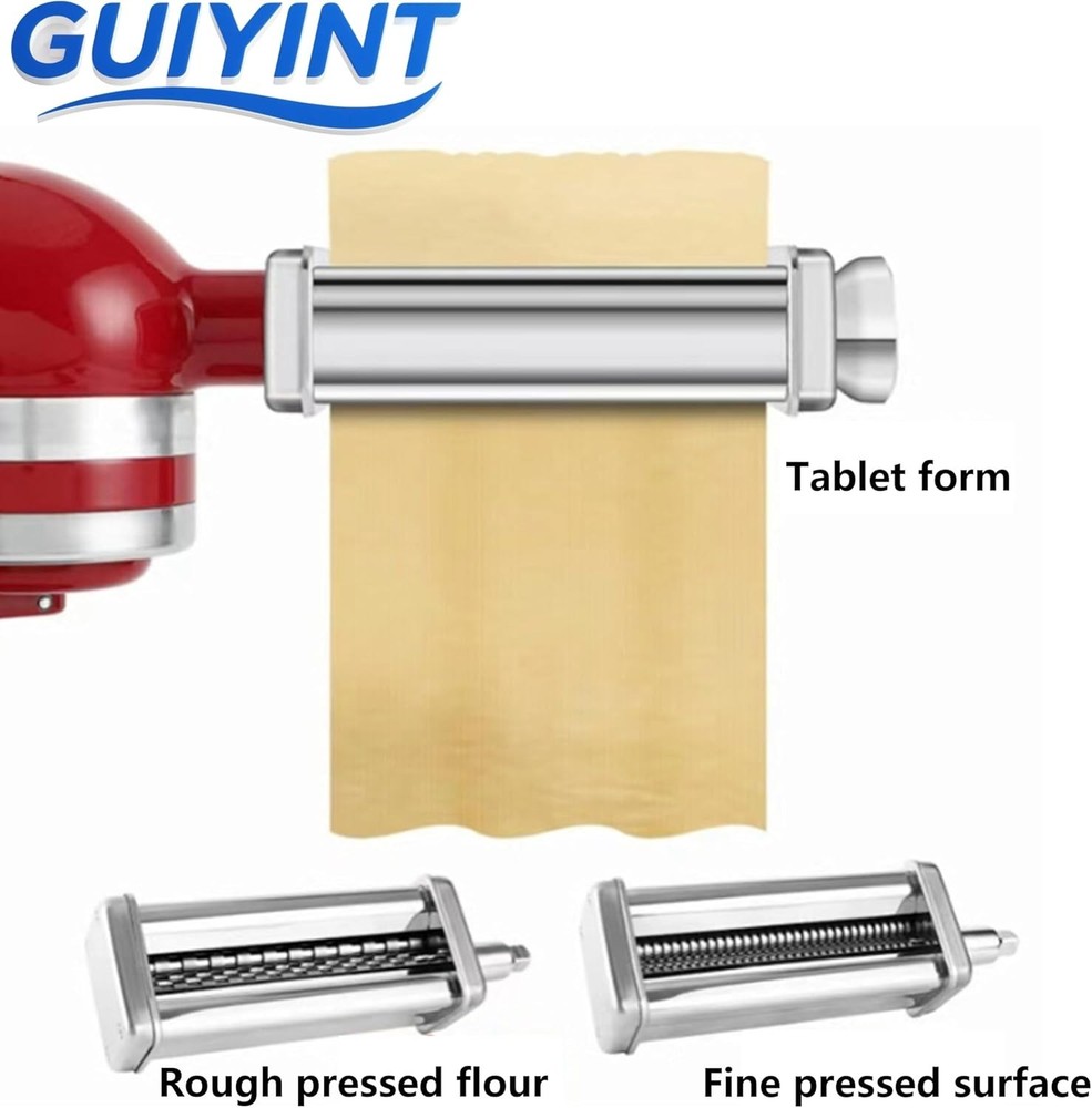 3-Piece Pasta Roller & Cutter Set, Pasta Maker Attachments Set Replacement fo...