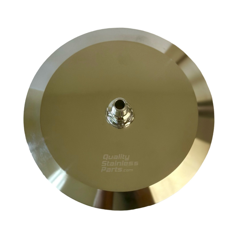 6" Tri Clamp Flat Lid - Spool Cap in 1/4" MNPT Closed Loop Extractor