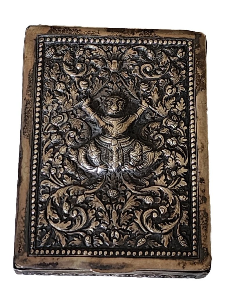 Vintage Sterling Silver Cigarette Case Box / Siam Sterling 100 Grams