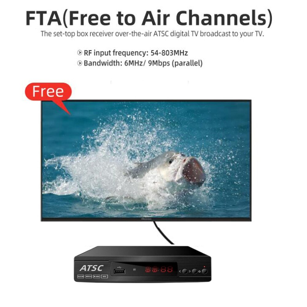 ATSC Digital TV Converter Terrestrial HD Digital Receiver Tuner Decoder ATSC-T