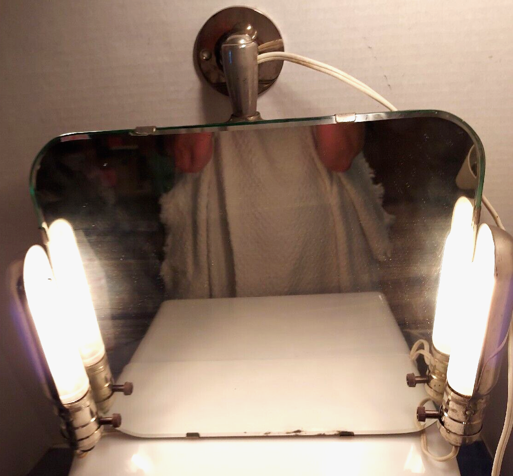 Vintage Art Deco Vanity Mirror with Working Side Lights