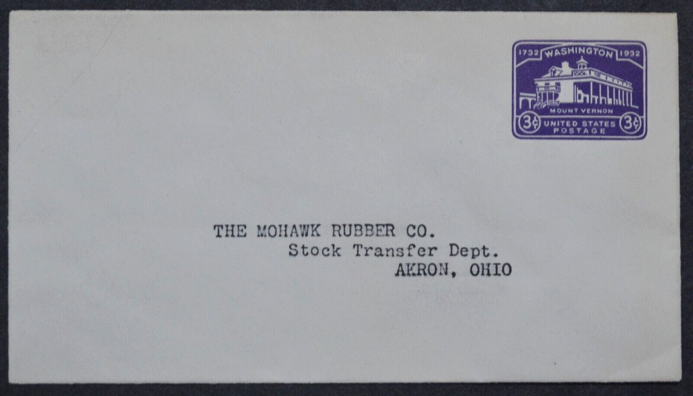 1932 US Sc. #U526 stamped envelope 3 cent unused, good shape