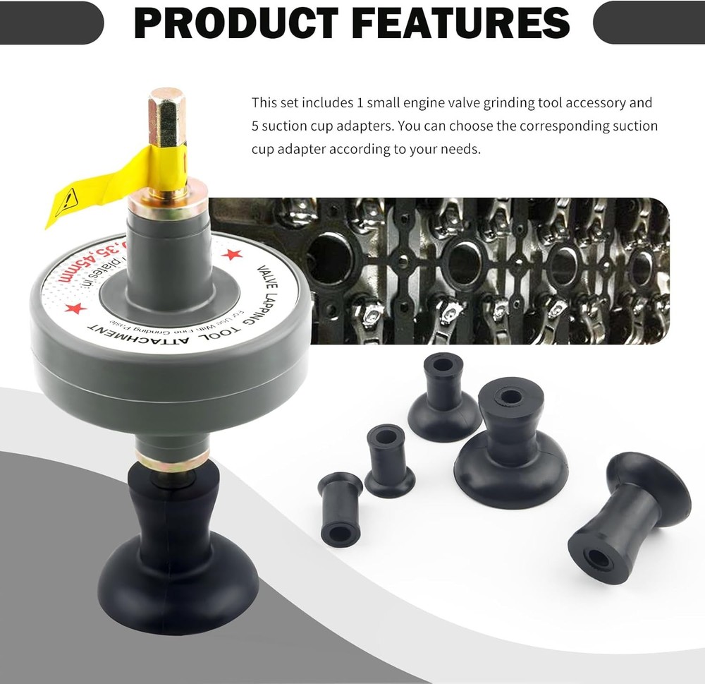 Valve Lapping Tool Kit with 5 Suction Cup Adapters,Durable Kit...