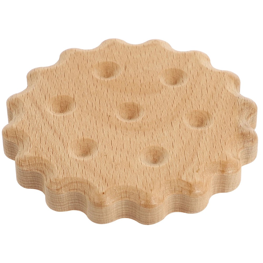 1Pcs Solid Wood Coaster Creative Biscuit Shape Heat Insulation Cup Mat Home Offi