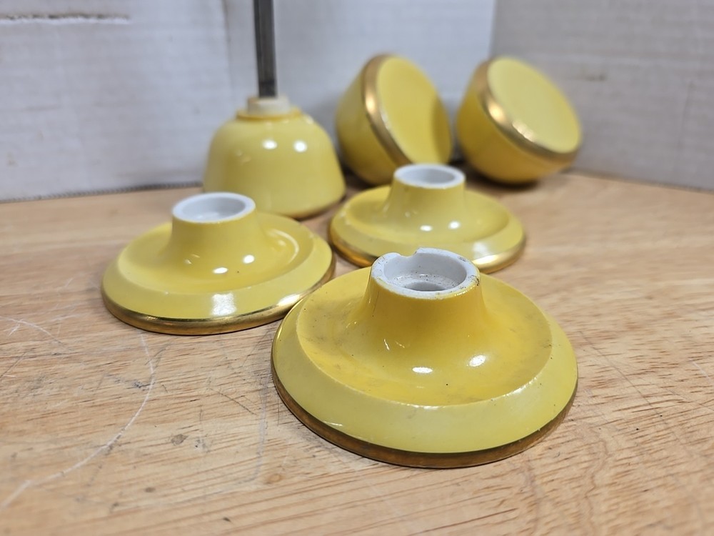 1960s rare Yellow Ceramic Door Knobs lot