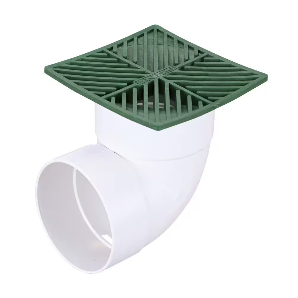 6 In. Plastic Square Drainage Grate in Green
