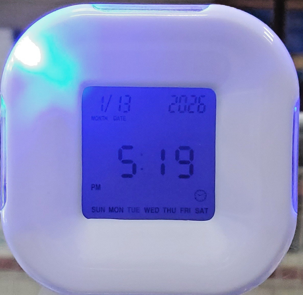 Live Truth Four-Sided Digital Clock Multifunctional Rotating Display With Light