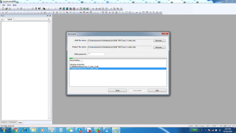 DECOMPLIE XOB WITH PASSWORD WEINTEK