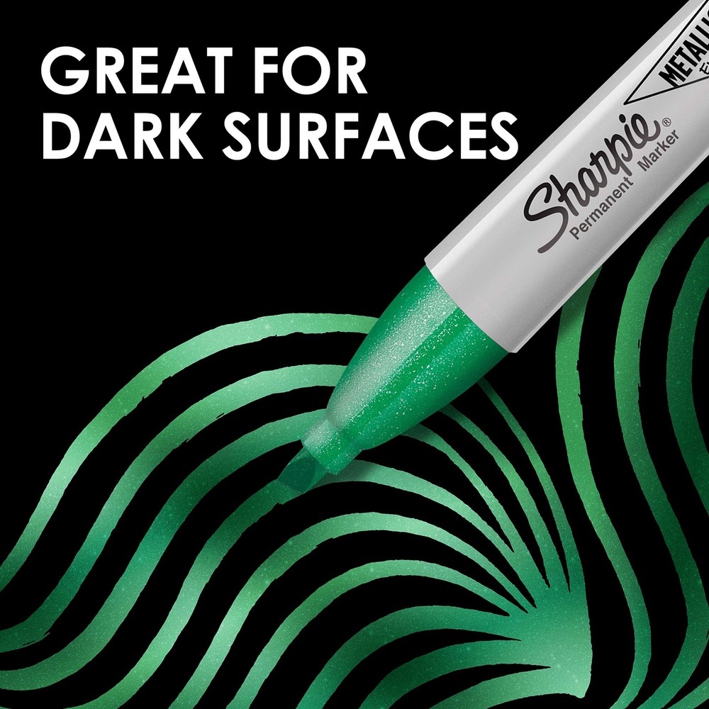 Sharpie Metallic Permanent Markers 6 Count Chisel Tip Quick Drying Ink