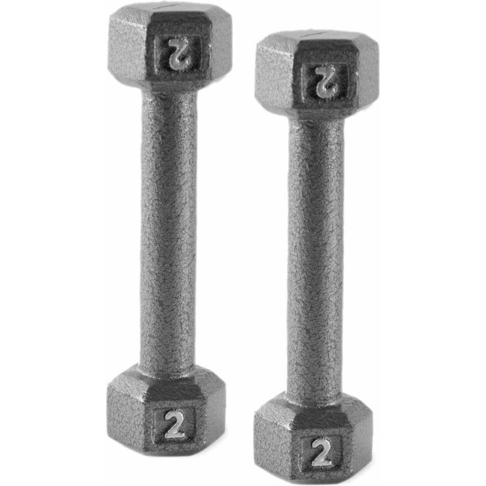 Cast Iron Dumbbell Weights, 2 Lbs. Pair