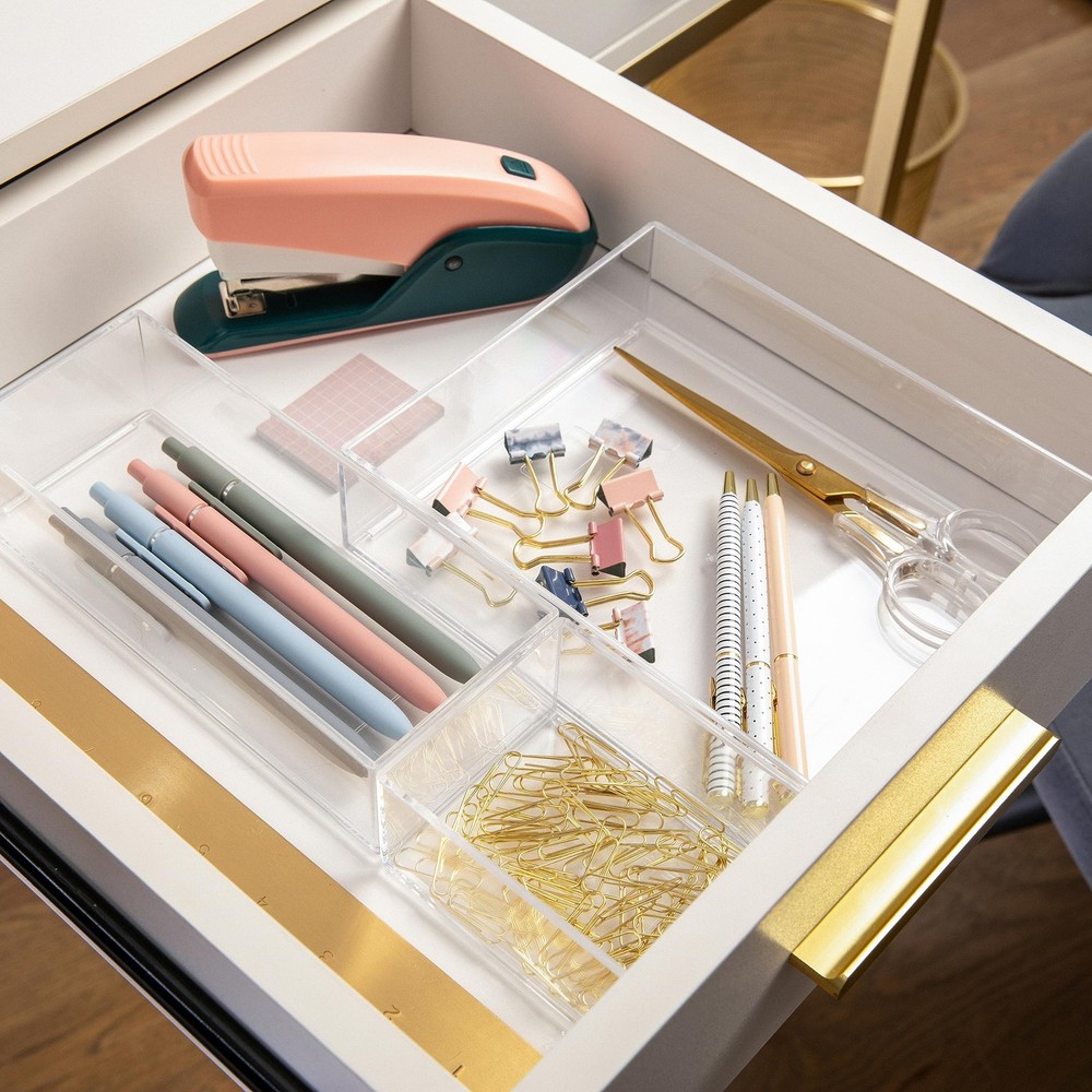 Brody Desktop Storage Organizer, Stack and Slide Plastic Organizer Tray, Orga...