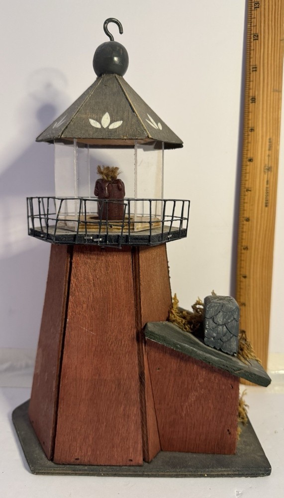 11” Decorative Birdhouse Lighthouse - Preowned