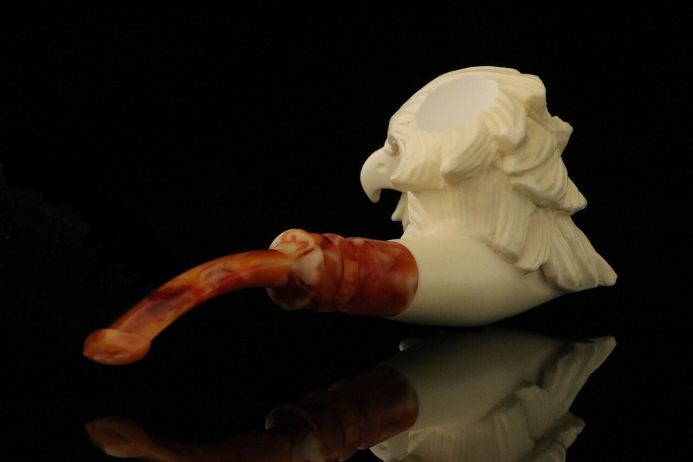 srv - Eagle Block Meerschaum Pipe with fitted case M3363