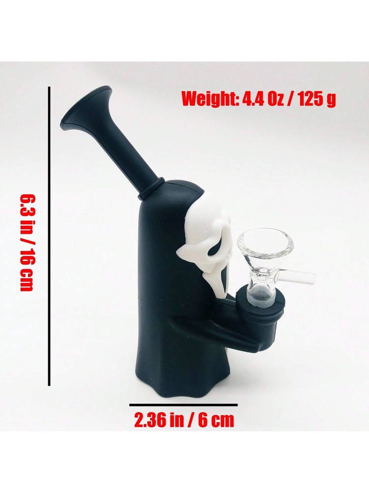Silicone Smoking Hookah, 6.3" Ghost Style Silicone Hookah, Heatproof Silicone