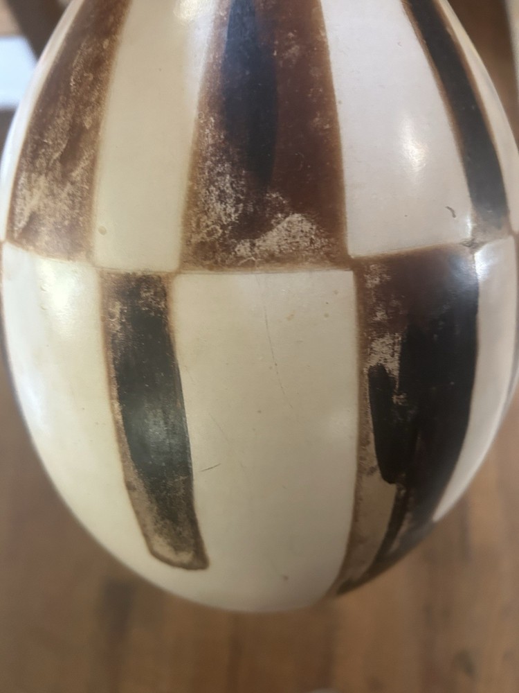 Peruvian Vase Handmade In Peru Ivory And Brown