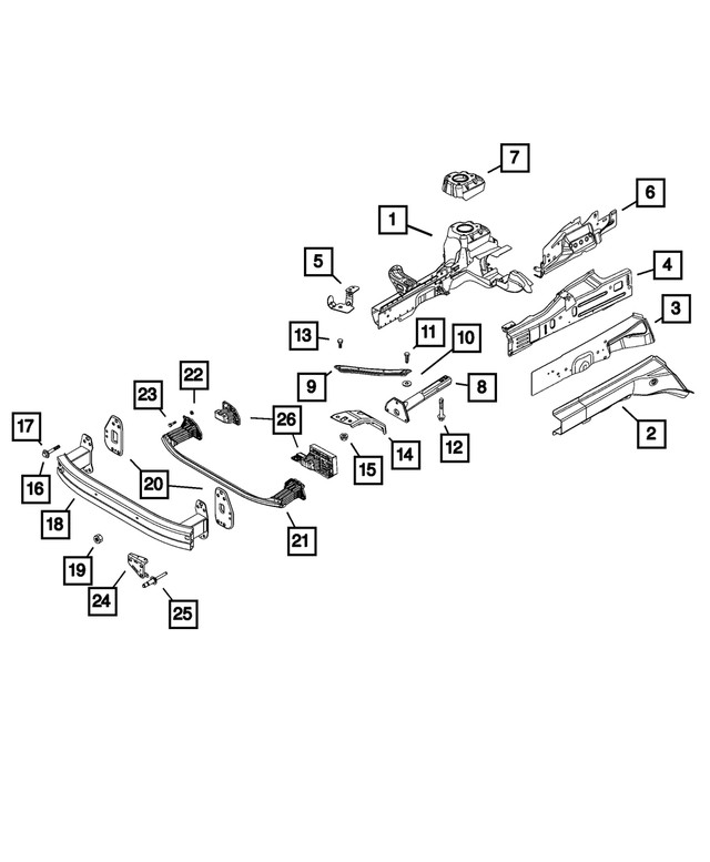 Genuine Mopar Frame Side Rail Right 68243840aa