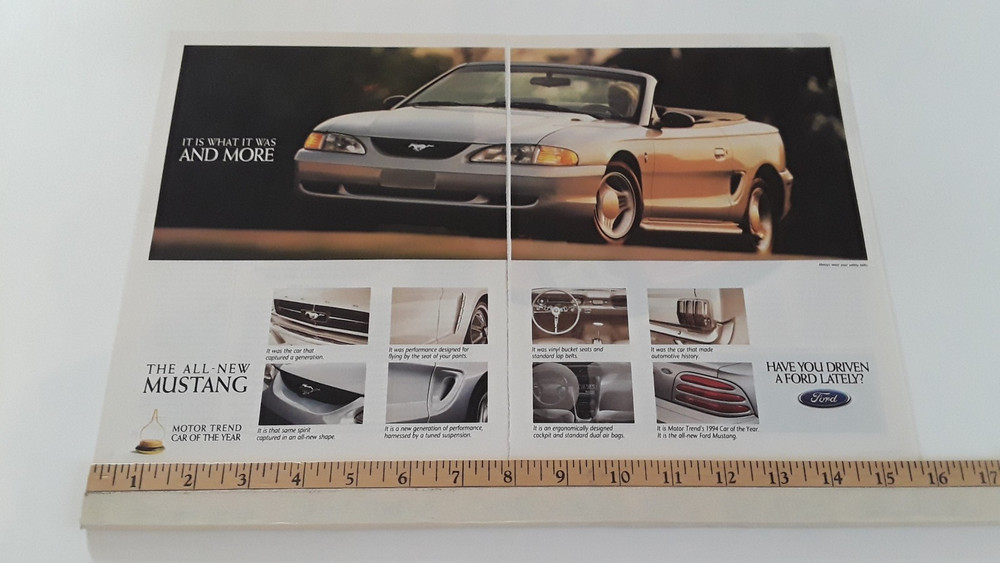 1994 MUSTANG ORIGINAL 2 PAGE AD