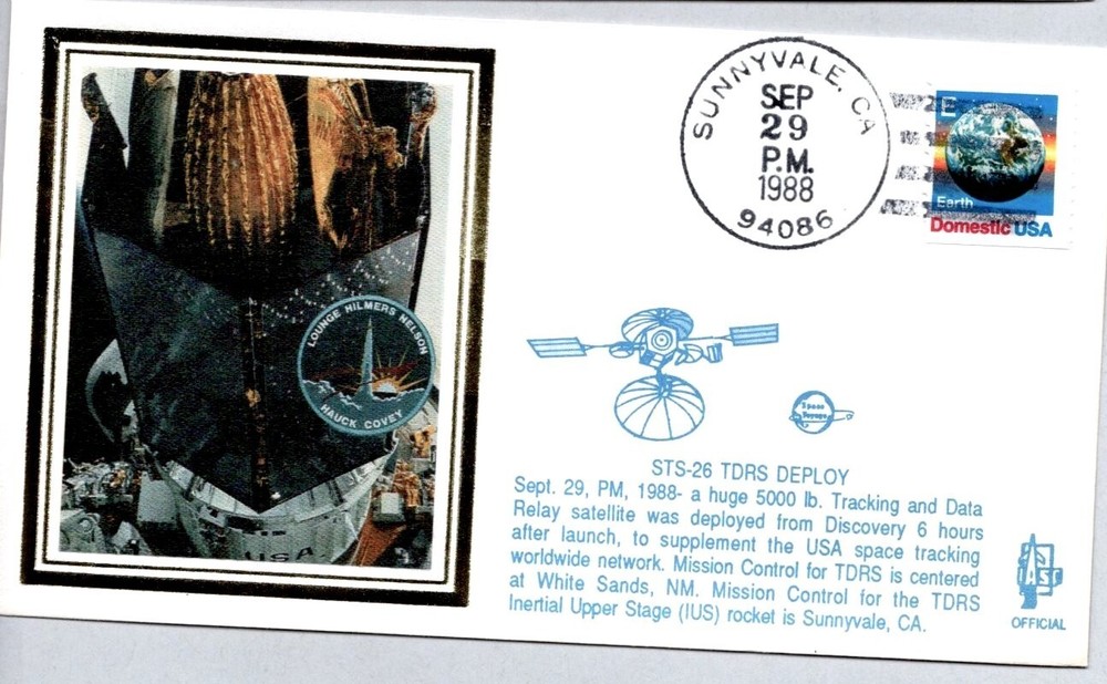 SPACE SHUTTLE STS-26 TDRS TRACKING 7 DATA RELAT SATELLITE DEPLOY 9/29/1988