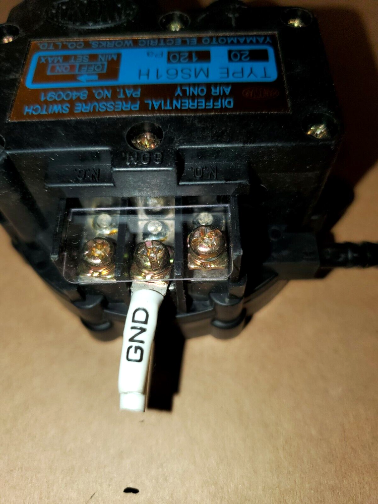 YAMAMOTO ELECTRIC DIFFERENTIAL PRESSURE SWITCH TYPE MS61H