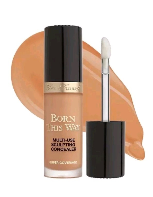 NEW TOO FACED BORN THIS WAY SUPER COVERAGE MULTI-USE CONCEALER .5oz GOLDEN
