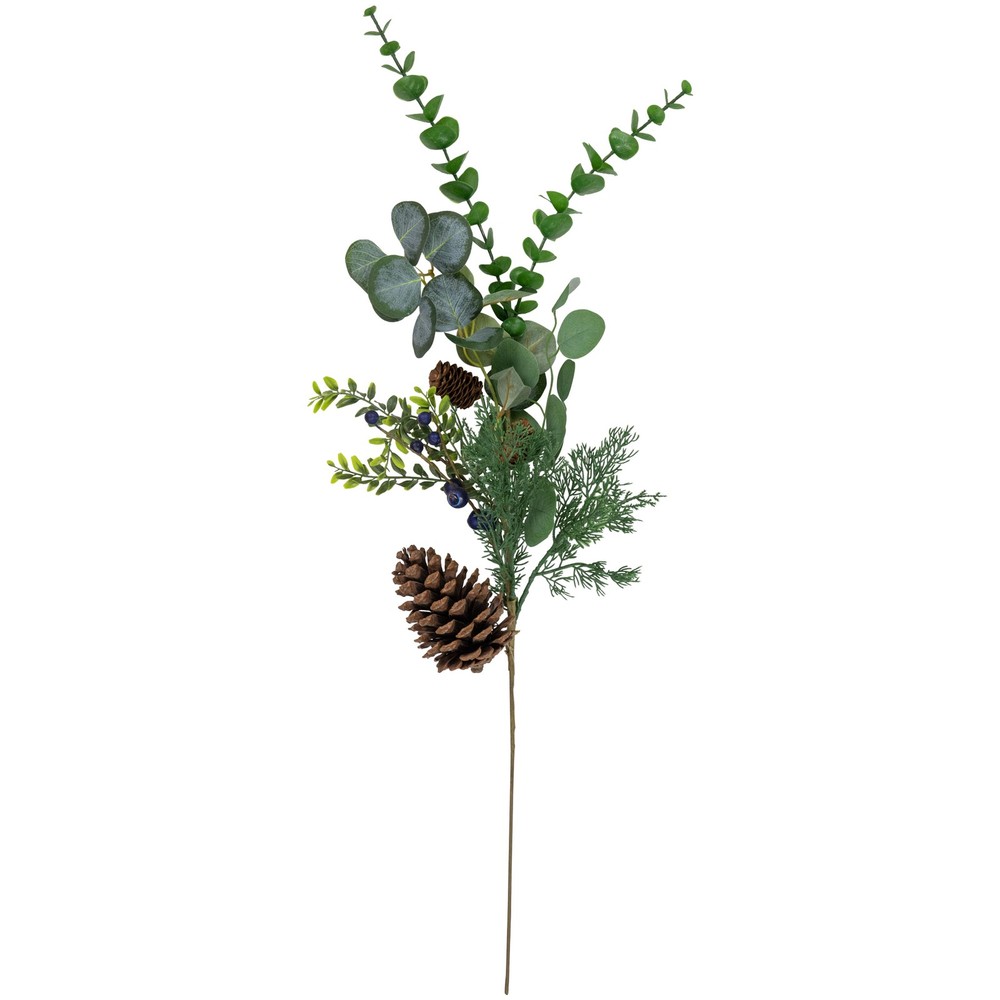 Northlight 30-Inch Blueberry Eucalyptus Pine Artificial Christmas Pick
