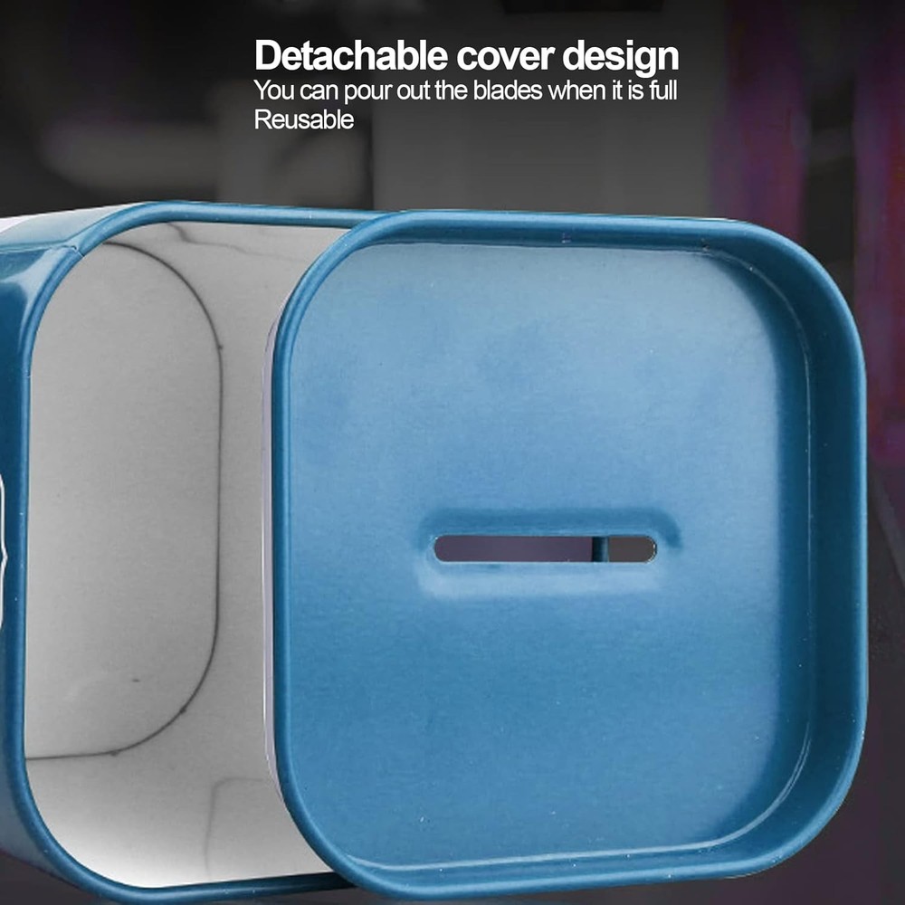 Blade Disposal Case, Razor Bank, Iron Blue