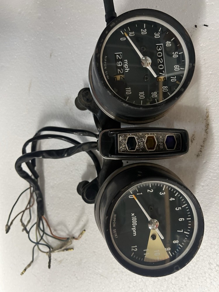 1973 Honda CB360 Gauge Cluster Speedometer Tach Indicator Tested