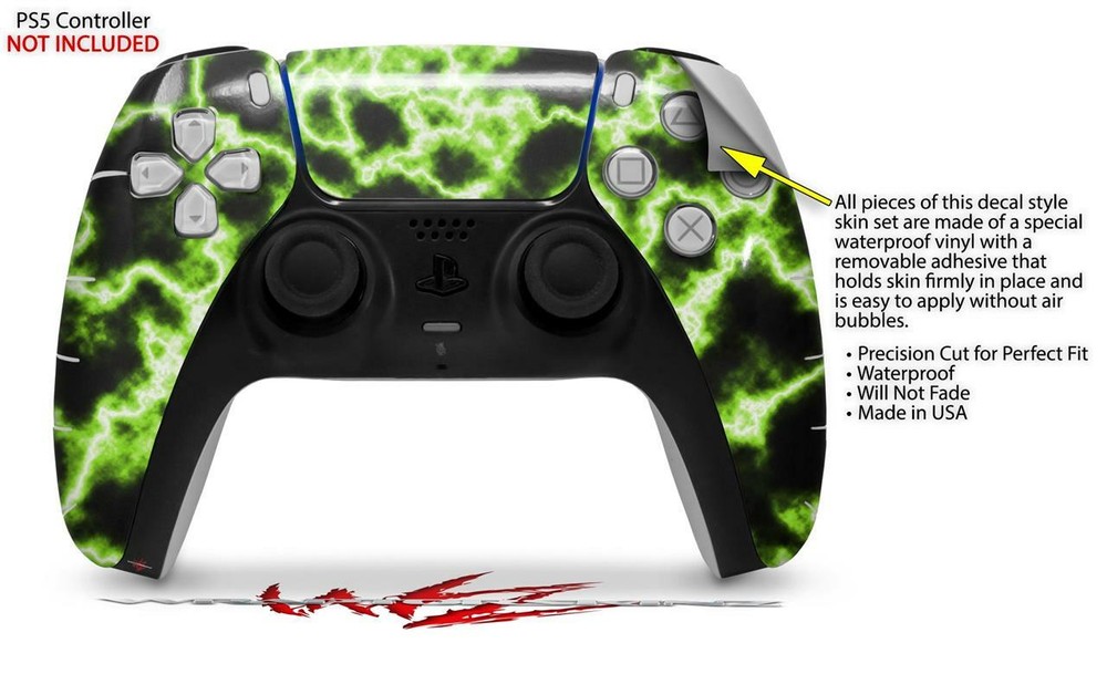 Skin Sony PS5 Controller Electrify Green