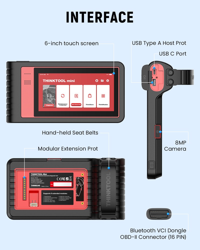 THINKTOOL Mini OBD2 Scanner Full System IMMO Car Diagnostic Tool Code Reader