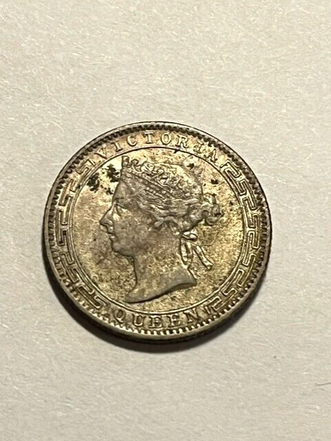 1895 Ceylon 25 Cents Silver VF+ #17858