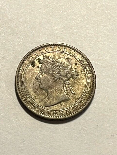 1895 Ceylon 25 Cents Silver VF+ #17858