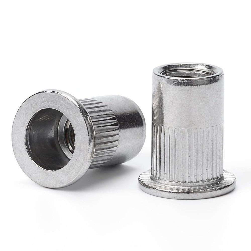 5/16"-18 Rivet Nut, 50Pcs 304 Stainless Steel Flat Head Rivnut Threaded Insert N
