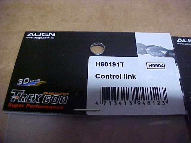 ALIGN H60191T (2 PKGS) = CONTROL LINK: TREX 600 (NEW)