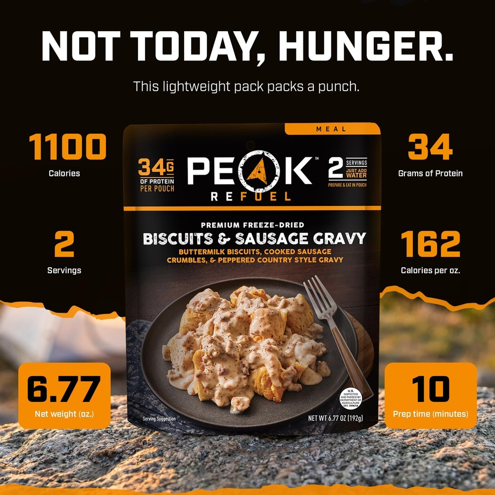 Biscuits & Sausage Gravy | Freeze Dried Backpacking, Camping & Emergency Prep...