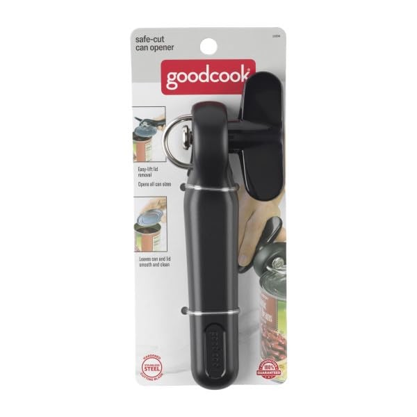 Good Cook Can Opener, Safe Cut Manual no Sharp 1 Pack, Black