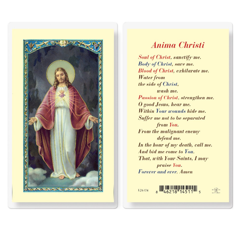 Anima Christi Laminated Holy Cards, 25-Count Value Pack