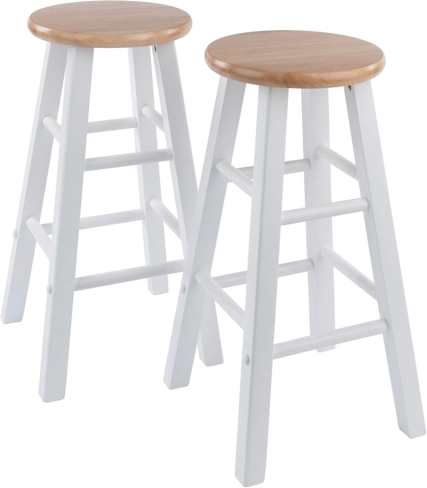 Element Counter Stools, Natural & White, 24", 2 Piece Set