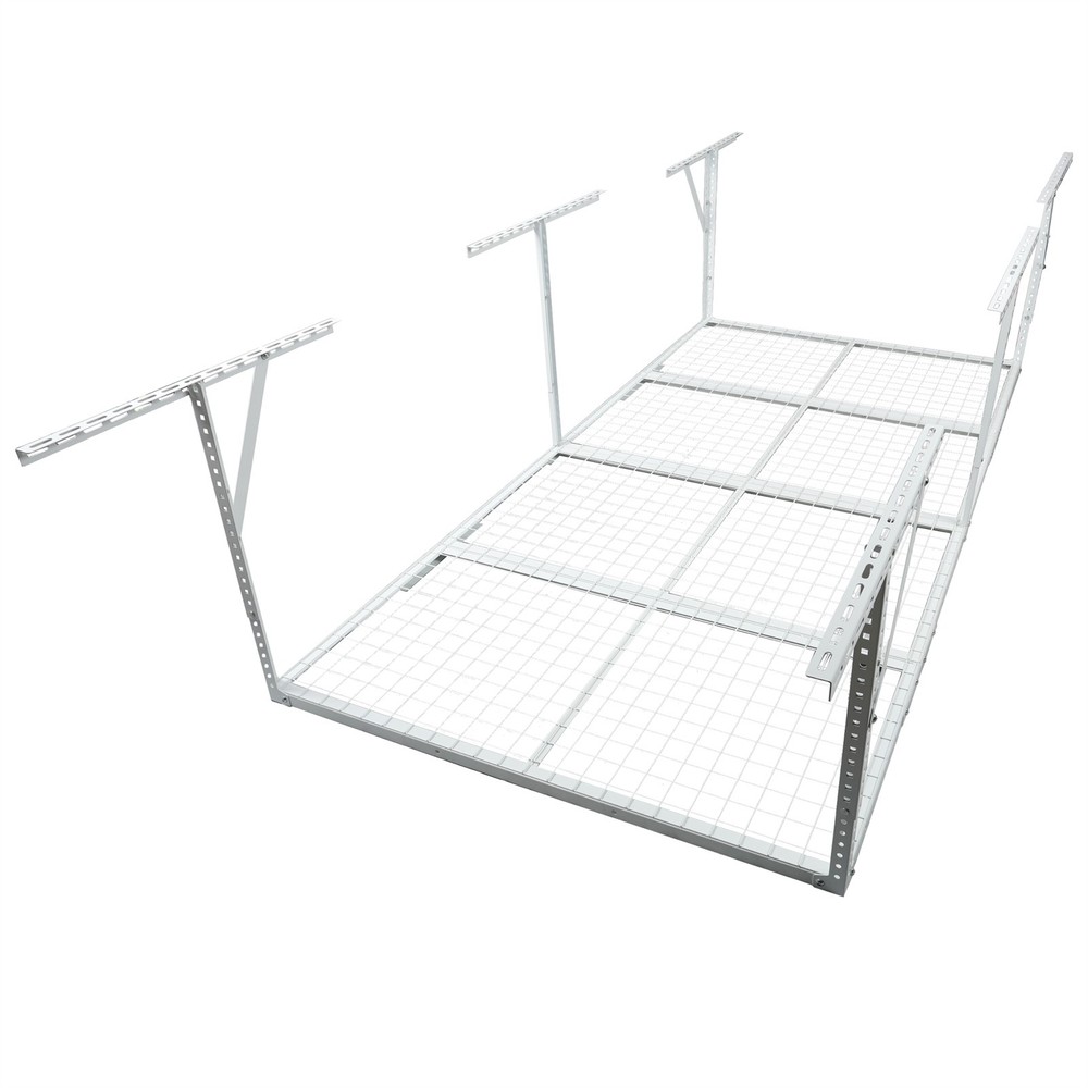 4x8FT Adjustable Ceiling Overhead Garage Storage Rack 600lbs Wall Tool Rack