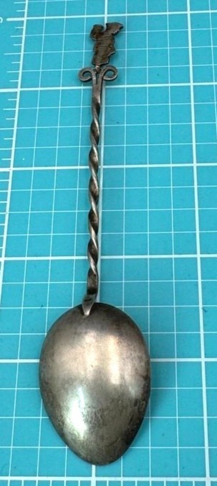 Antique 800 Silver Peruvian Twisted Handle Spoon 5"