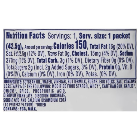 Kraft Ranch Dressing Single Serve, 1.5 Ounce, 60 Per Case