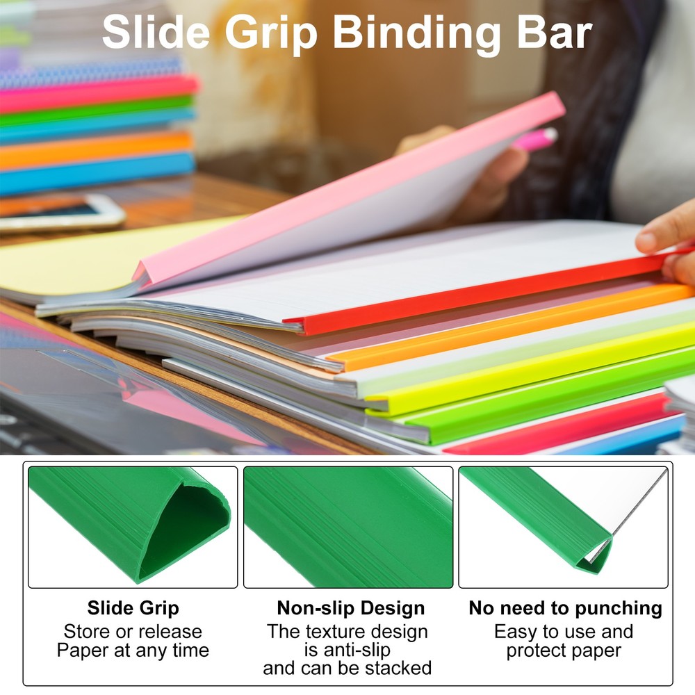 30Pcs 20x25mm Binding Bars, 220 Sheets Capacity, Green