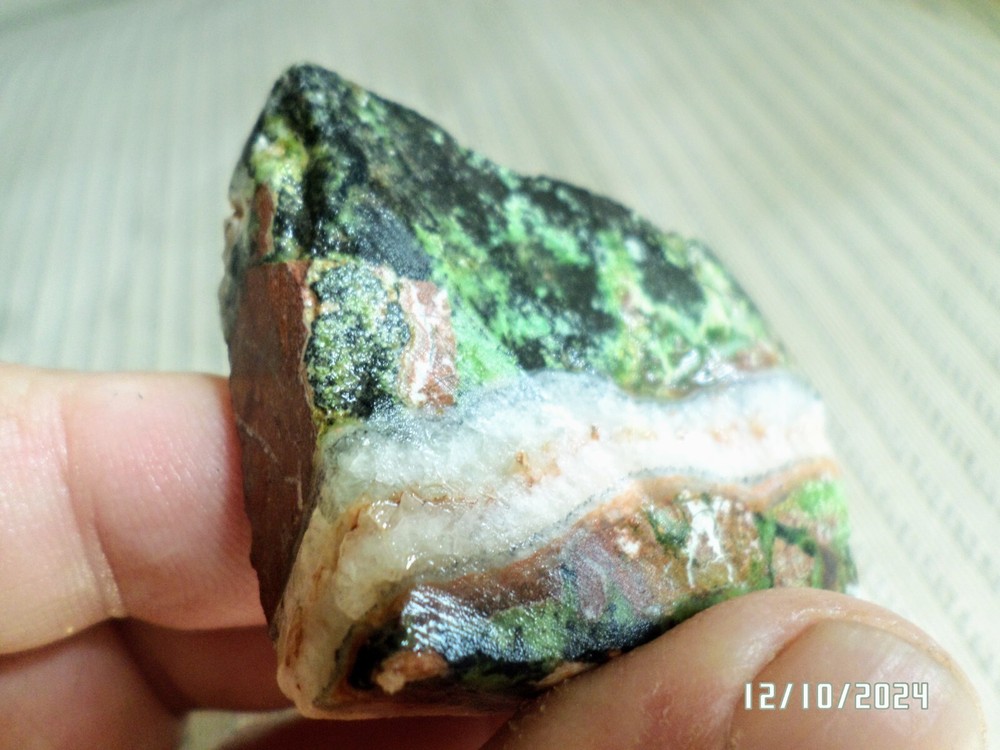 Gaspeite gemstone slab