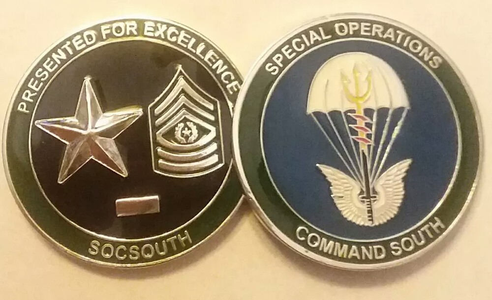 REAL Special Operations Command South SOCSOUTH Commander's Army Challenge Coin