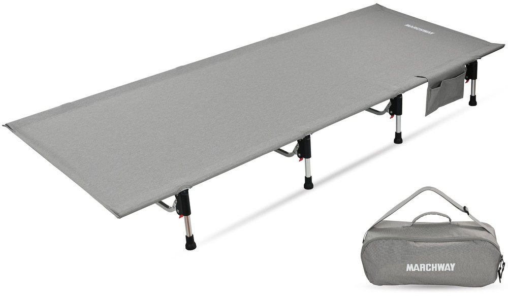 MARCHWAY Lightweight Folding Tent Camping Cot Bed with Lever Lock, Easy Setup