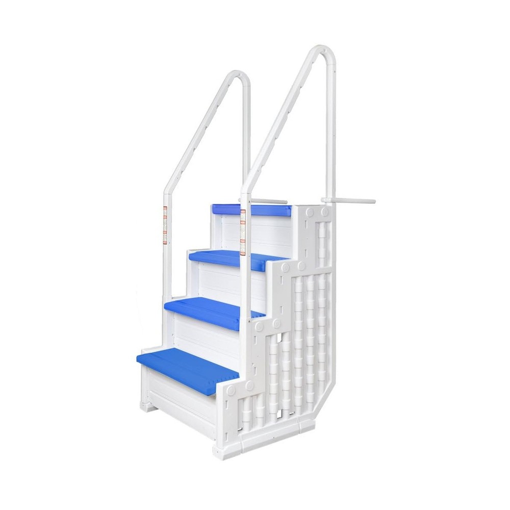 Aqua Select Everest in Pool Steps | White with Blue Steps | for Above Ground ...