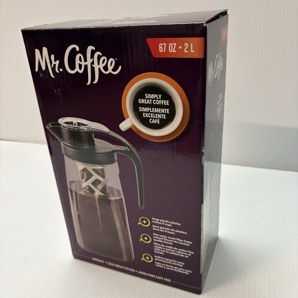 NEW Mr. Coffee 67 oz Cold Brew Plastic Coffee Pitcher Maker Barista Quality