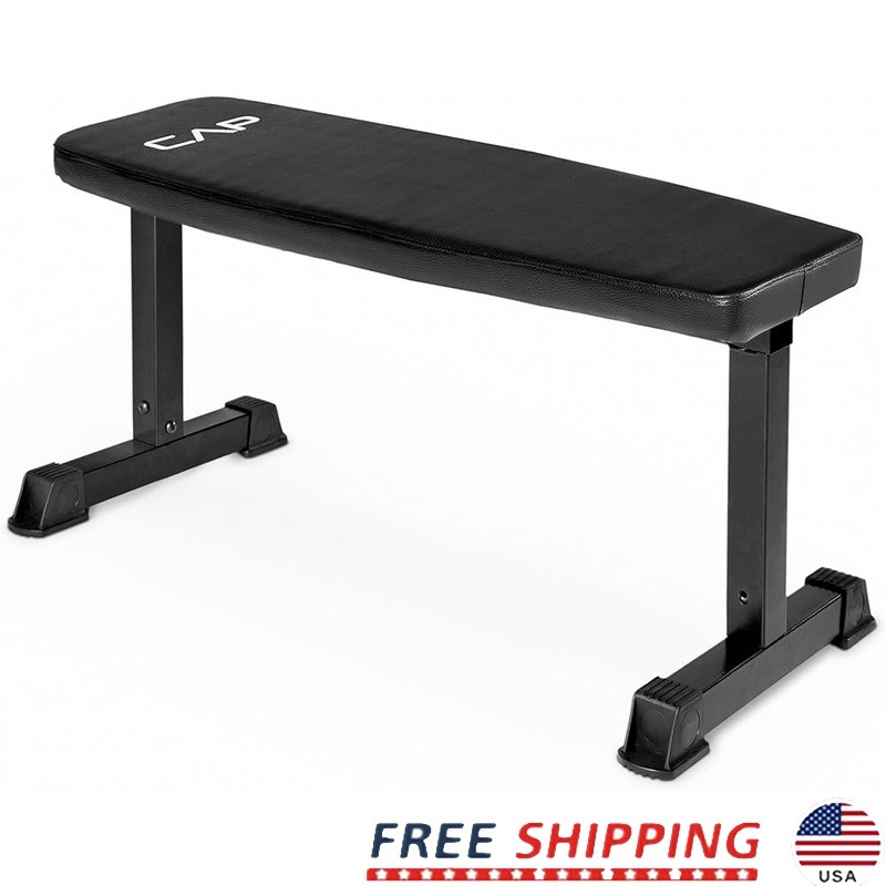 Sturdy Flat Weight Bench Home Gym Strength Training Upper Body Workouts New